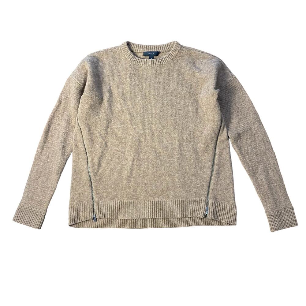J.Crew‎ Brown Side Zip Wool Sweater Size XS
